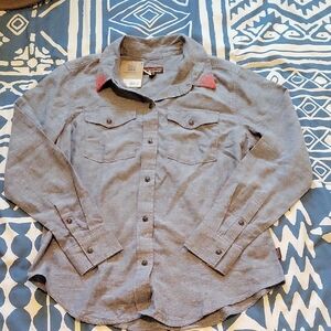 Patagonia Button Down Shirt with Red Highlights